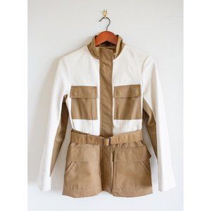 Theory Macaire Leather and Canvas Jacket